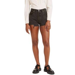 Levi's Women's 501 Original Shorts, Lunar Black Dark Wash, 27, 4